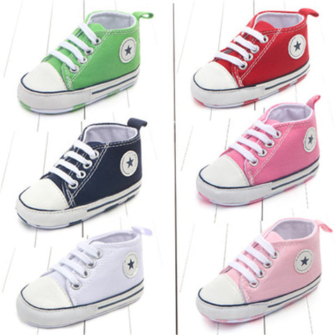 Image of Newborn Baby Boys Girls First Walkers Shoes Infant Toddler Soft Sole (Key word for Free Checkout: Free Baby Shoe)