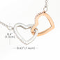 Heart  to Heart Interlocked Zirconia Stones Necklace (includes gift box)