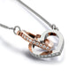 Heart  to Heart Interlocked Zirconia Stones Necklace (includes gift box)